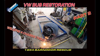 Building a 1954 VW barndoor single cab from scratch  building a chassis table vwrestoration [upl. by Medwin]