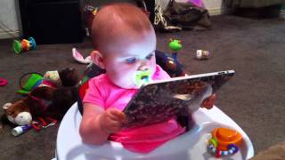 9 Month Old Baby Using iPad [upl. by Eniledgam]