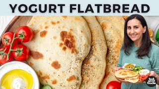 Yogurt Flatbread  4 INGREDIENT NAAN RECIPE [upl. by Athiste]