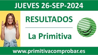 Resultado del sorteo La Primitiva del jueves 26 de septiembre de 2024 [upl. by Elehcar]