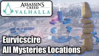 Assassins Creed Valhalla  Eurvicscire All Mysteries Locations [upl. by Ahsilef604]