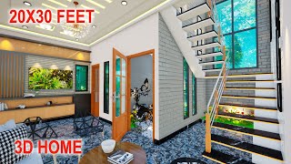 Small house design with 2 bedrooms  2030 duplex house design  600 sqft house plans [upl. by Gally764]