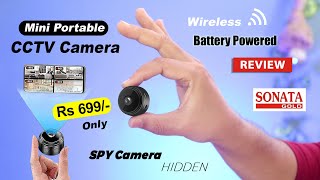 Mini wireless spy cctv camera with battery and WiFi  SONATA GOLD WiFi CCTV Security Camera review [upl. by Pedro648]