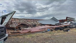 Severe storm rips through Nyssa Idaho causing damage to property [upl. by Annahsat]