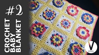 Baby Girl Crochet blanket with 3D flowers [upl. by Anik68]