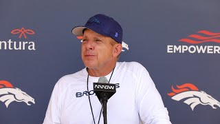 Denver Broncos HC Sean Payton SPEAKS TO THE MEDIA Following Day 6 of Training Camp [upl. by Aihseuqal]