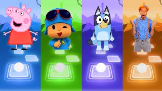 Peppa pig 🆚 Pocoyo 🆚 Bluey Bingo 🆚 Blippi Tiles Hop EDM Rush [upl. by Airan19]