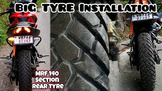 MRF 140 Section Tyre Install On My Beast 🔥 PULSAR NS 200 [upl. by Livia397]