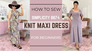 How to sew a Maxi Dress  SIMPLICITY 8874  For Beginners 2021 [upl. by Porter]