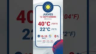 CLIMA PARA HOY MIÉRCOLES 11 DE SEPTIEMBRE 2024 EN MEXICALI Y CALEXICO [upl. by Ozzie]