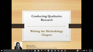 Writing the Methodology Chapter of a Qualitative Study by Philip Adu PhD [upl. by Herzen736]