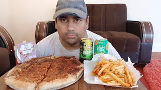 pizza amp chips uk mukbang [upl. by Anahgem]