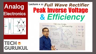 Full Wave Rectifier Efficiency amp PIV  TECH GURUKUL By Dinesh Arya [upl. by Beane271]