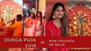 Durga Puja in Delhi  Chittaranjan Park  Pandal Food Shopping Folk Dance And More [upl. by Leyes]