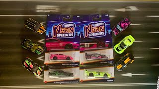 Hot Wheels Neon Speeders Series Diecast Cars from my collection including 4 new finds🔥 [upl. by Jd]