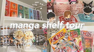 🍡 manga shelf tour  aesthetic room decor organizing manga new shelf  genshin collection🧸 [upl. by Notsej]