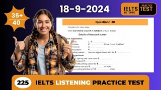 Details of transport survey  IELTS Listening Actual Test with Answers  18092024 [upl. by Mcloughlin]