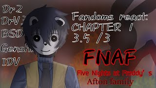 Fandoms React FNaF  Afton Family I Chapter 1 Part 353  FNaF BSD Dr2 DrV3 Genshin IDV [upl. by Thanasi]