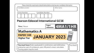 IGCSE Mathematics January 2023 4MA11HR [upl. by Acnoib]