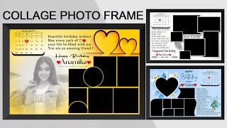 Creative Photo Collage PSD  Birthday Photo Frame Psd free download [upl. by Hawkie102]