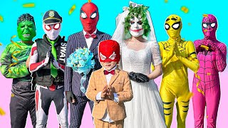 SUPERHEROs Story  All SpiderMan amp KID SPIDER MAN Rescue The KIDNAPPED Bride  Action Real Life [upl. by Eidissac]