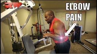 How to STOP Elbow Pain  Tricep Push Down Exercise [upl. by Shulem]