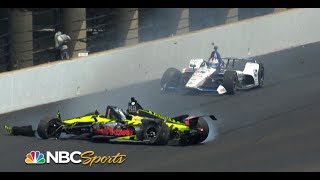 Sebastien Bourdais Graham Rahal trigger multicar wreck  Indy 500  Motorsports on NBC [upl. by Vittoria74]