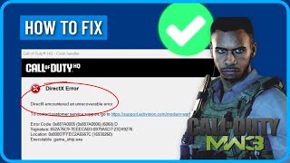 Modern Warfare 3 DirectX Error New Fix  How to Fix MW3 DirectX Encountered an Unrecoverable Error [upl. by Buderus632]