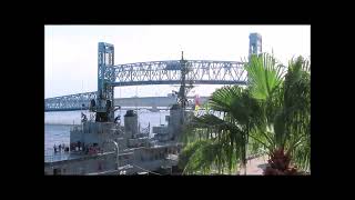 Main Street Bridge Jacksonville FL Vertical Lift [upl. by Ahsinahs]