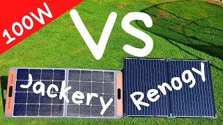 Jackery SolarSaga 100W Panel vs Renogy® 100W Foldable Solar Suitcase  Portable Solar Choices [upl. by Panaggio]