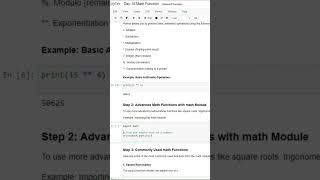 Math Module  100 Day of Python Programming  Day15 part 3 learnpython [upl. by Kutzenco]