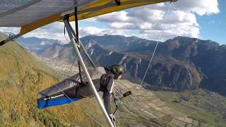 Trashy turbulent Hang Glider Flight in LevicoTerme Italy Oct 2017 [upl. by Jakob]