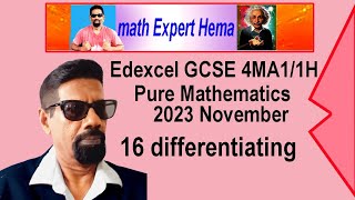 how to do Edexcel 2023 november GCSE4MA1 1H mathematics A differentiating  math expert hema [upl. by Kale]