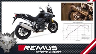 SUZUKI DL1000 VStrom Mod 2014 with REMUS OKAMI sport exhaust system [upl. by On]