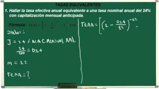 EQUIVALENCIA DE TASAS ANTICIPADAS  EJERCICIO 43 [upl. by Ahseinat]