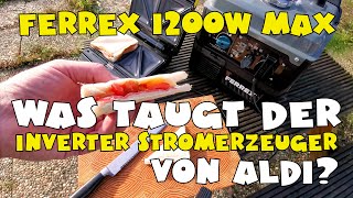 Aldi  Ferrex Inverter Stromerzeuger Generator 1200W [upl. by Dupre]