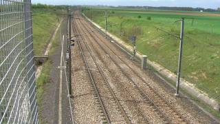 TGV Strasbourg  Paris passing by 2 Trains in one minute HDVideo [upl. by Veljkov]