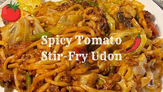 Udon collections  Spicy Tomato StirFry Udon 【♬ SHISHAMO】 [upl. by Suedaht]