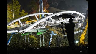 Blumenauer Bridge Installation [upl. by Nahsrad]