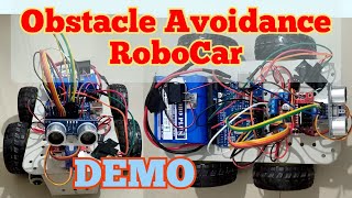 Obstacle Avoidance RoboCar  Arduino  Ultrasonic Sensor  Obstacle avoidance robot [upl. by Suchta]