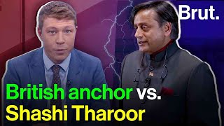 British anchor vs Shashi Tharoor [upl. by Papp]