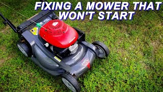 Fixing A Honda Mower That Wont Start [upl. by Annunciata]