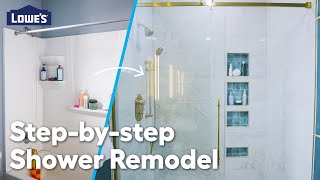 How to Convert a Tub Surround to a Walk in Shower  Blending How tos [upl. by Nevaj806]