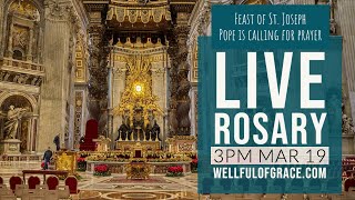 LIVE Rosary 3pm March 19 2020 Pope calling for worldwide prayer [upl. by Arim]