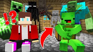 JJ And Mikey Were TRAPPED By MONSTERS in Minecraft Maizen [upl. by Placia]