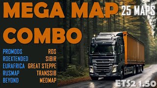 Mega Map Combo for ETS2 150  25 maps 75 files fixes and connections  Tutorial and links [upl. by Viviane512]