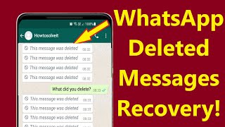 WhatsApp deleted messages recovery whatsapp delete chat recovery without backup  Howtosolveit [upl. by Ellesirg]