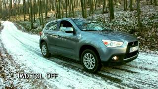 Mitsubishi ASX 2WD 4WD LOCK AWD test on snow amp ice  RVR  Outlander Sport [upl. by Brelje]