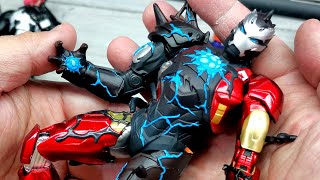 Venomized Iron Man ZD Toys 110 scale action figure Unboxing and review [upl. by Arfihs]