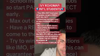 IVY ROADMAP INTERNATIONAL STUDENTS if you’re applying to an Ivy League college from outside of the [upl. by Fabozzi]